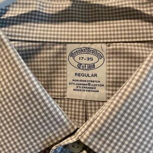Brooks Brothers Men's Gray Checkered Shirt New 17/35
